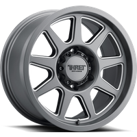 Thret Offroad Wheel Flood Satin Silver Milled - 17x9 - 5x127 Bolt Pattern - 0 Offset Rims