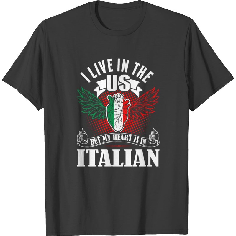 My Heart Is In Italian T-shirt — Mens T Shirts
