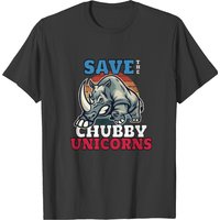 Save The Chubby Unicorns Vintage Funny Rhino T-shirt