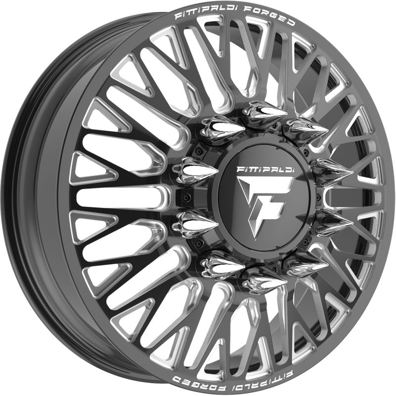 Fittipaldi Offroad Wheel FDF601BM Gloss Black Milled - 24x8.25 - 10x285.75 Bolt Pattern - 146 Offset Rims — Wheels & Rims
