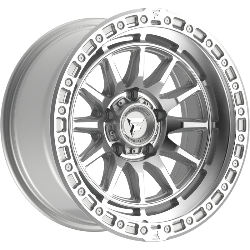 Fittipaldi Offroad Wheel FT114MSL Machined Silver Machined Lip - 17x8.5 - 5x127 Bolt Pattern - -12 Offset Rims — Roues et jantes