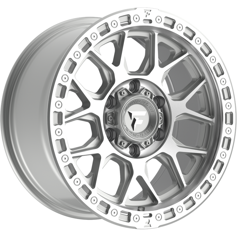 Fittipaldi Offroad Wheel FT115MSL Machined Silver Machined Lip - 17x8.5 - 6x135 Bolt Pattern - 0 Offset Rims — Roues et jantes