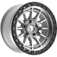 Fittipaldi Offroad Wheel FT114MSB Machined Silver with Satin Black Lip - 17x8.5 - 5x127 Bolt Pattern - -12 Offset Rims