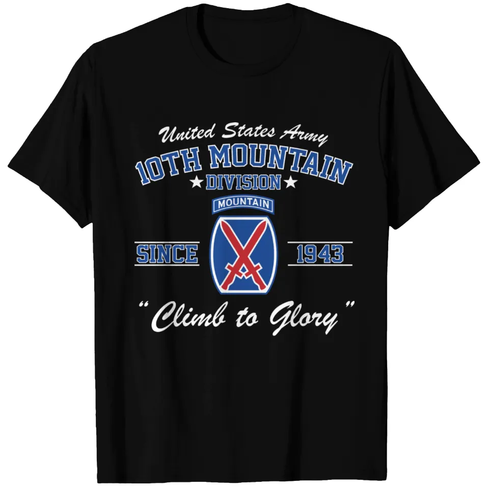 10th Mountain Division Men's Heavyweight T-shirt - Black