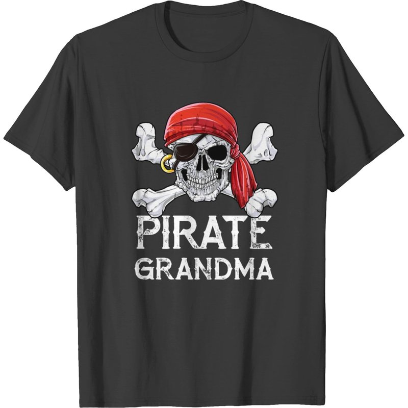 Pirate Grandma T Shirt Jolly Roger Skull & T-shirt