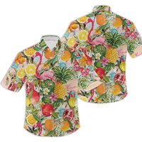 Hawaiian Fruit Flamingo Shirt — Mens Casual Shirts