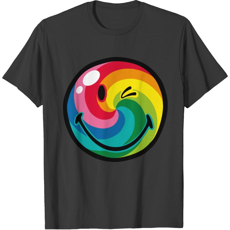 Smileyworld Rainbow Swirl Smiley T-shirt — T-shirts pour hommes