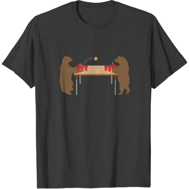 Bears Playing Beer Pong Alcohol Funny Animal Gift T-shirt — T-shirts pour hommes