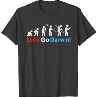 Lets Go Darwin - Mankind Evolution - Usa Colors T-shirt — Mens T Shirts