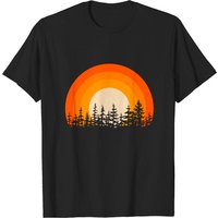 Sunset Forest Landscape Pine Trees Shirt T-shirt