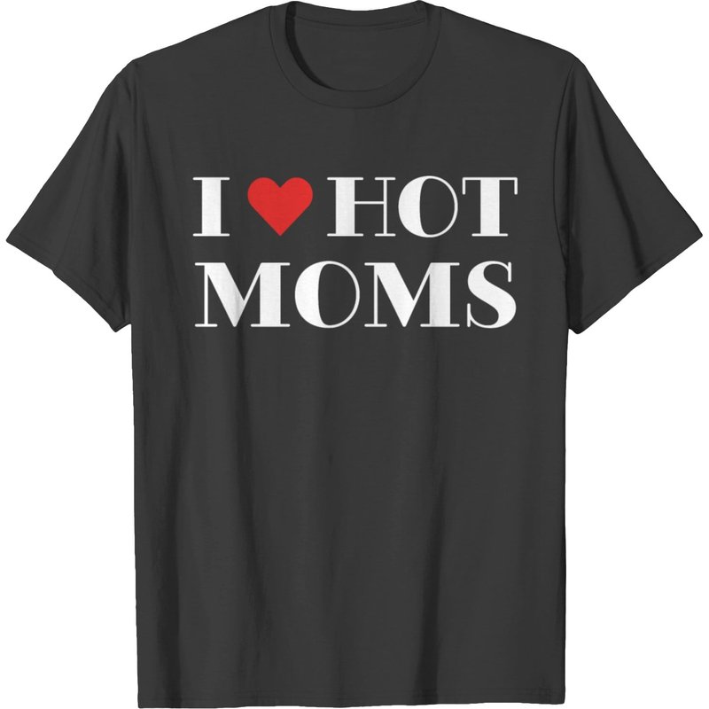 I Love Hot Moms Funny Red I Heart Love Moms Boys T-shirt — Mens T Shirts