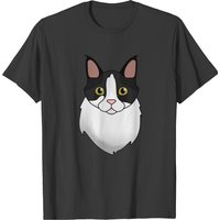 Fluffy Black And White Cat T-shirt