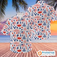 4th Of July Hawaiian Shirt — Chemises décontractées pour hommes