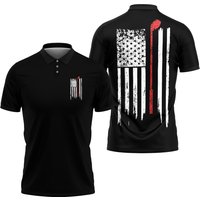 American Flag Golf Polo Shirt — Chemises décontractées pour hommes