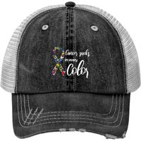 Cancer Sucks Print Trucker Hat In Every Color, Cancer Support Ribbons — Casquette de baseball