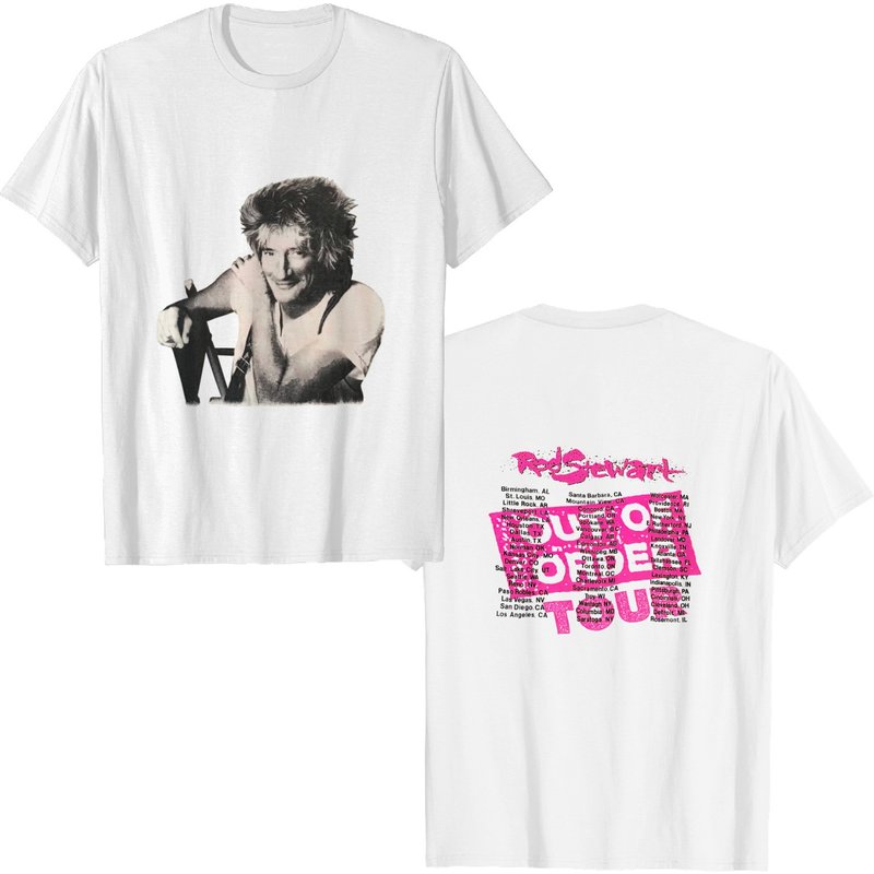 Vintage Rod Stewart 1988-1989 Out Of Order Tour T-shirt — T-shirts pour hommes