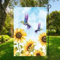 Garden Flag Hummingbirds And Sunflowers