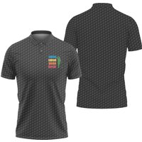 Golf Swing Swear Drink Repeat Polo Shirt, Black Golf Ball Pattern Shirt For Male — Chemises décontractées pour hommes