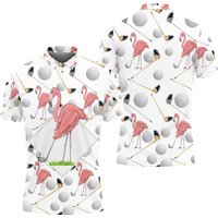 Flamingo Golfer Polo Shirt