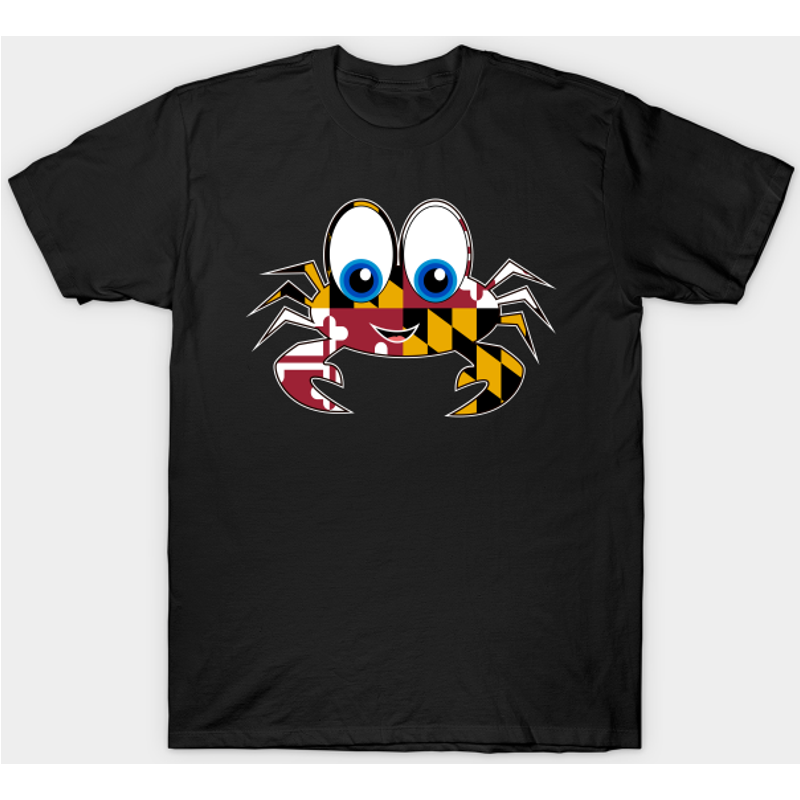 Maryland Crab - Maryland Flag - T-shirt — Mens T Shirts