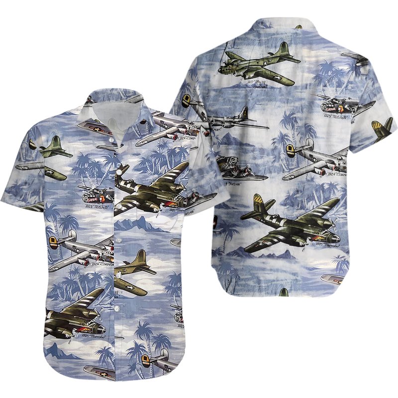 Fighter Bomber Airplanes Ii Hawaiian Shirt — Mens Casual Shirts