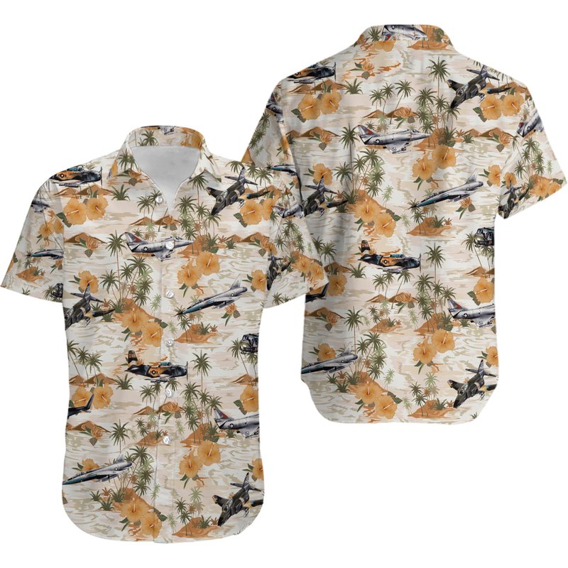 Vietnam Military Aircraft Aloha Hawaiian Shirt — Chemises décontractées pour hommes