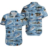 Kalaheo Pearl Harbor Us Carrier Hawaiian Shirt — Chemises décontractées pour hommes
