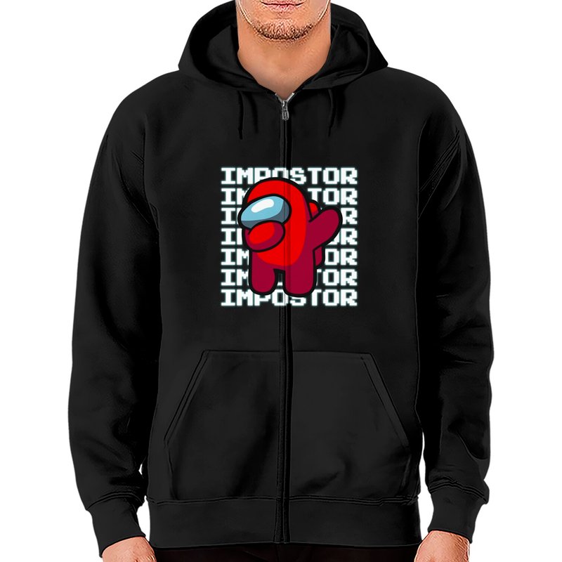 Among Us Impostor - Among Us Game - Zip Hoodies — Sweats à capuche pour hommes