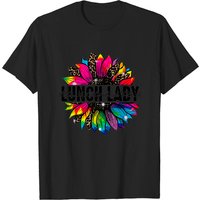 Lunch Lady Sunflower Leopard Tie Dye Back To School T-shirt