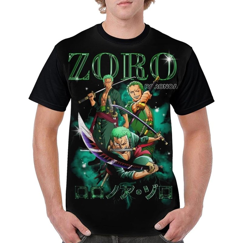 One Piece Roronoa Zoro Anime Baseball T Shirt — Mens T Shirts