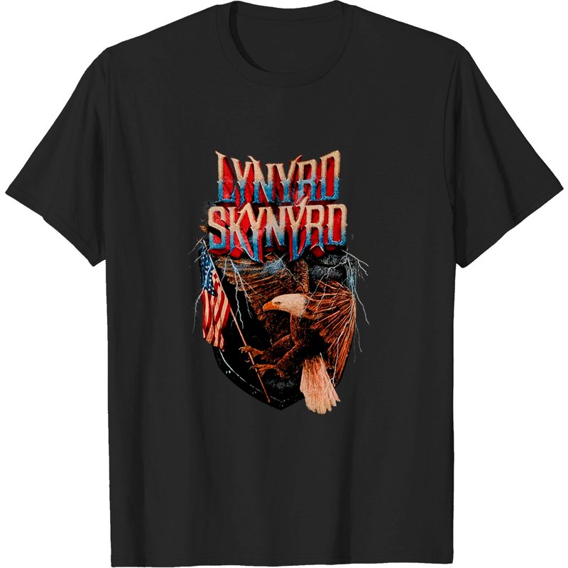 Lynyrd Skynyrd Men's Bird With Flag T-shirt Black — Mens T Shirts