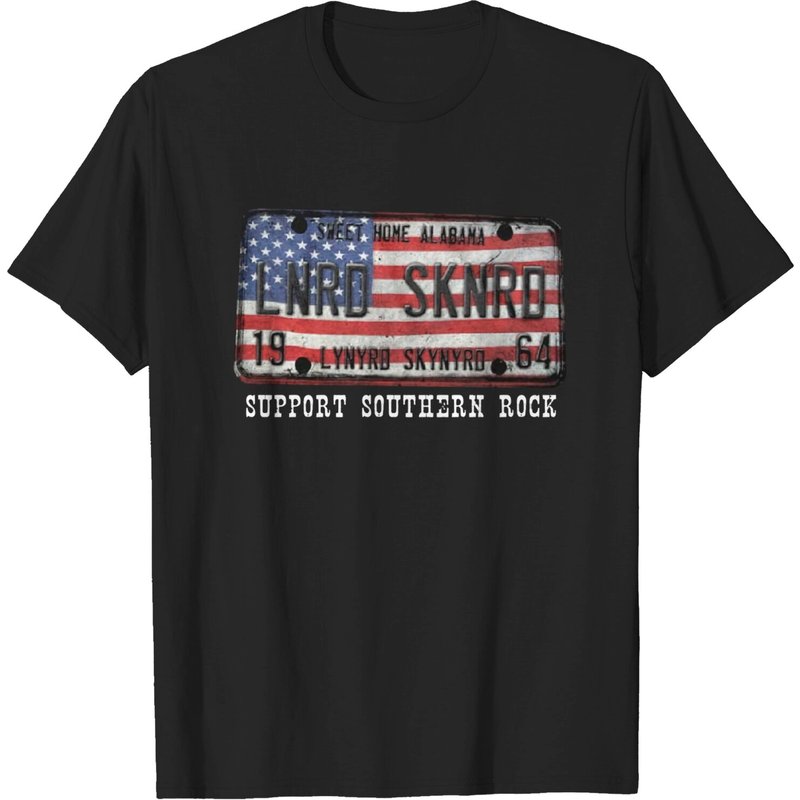Lynyrd Skynyrd License Plate 1964 Adult T-shirt — Mens T Shirts