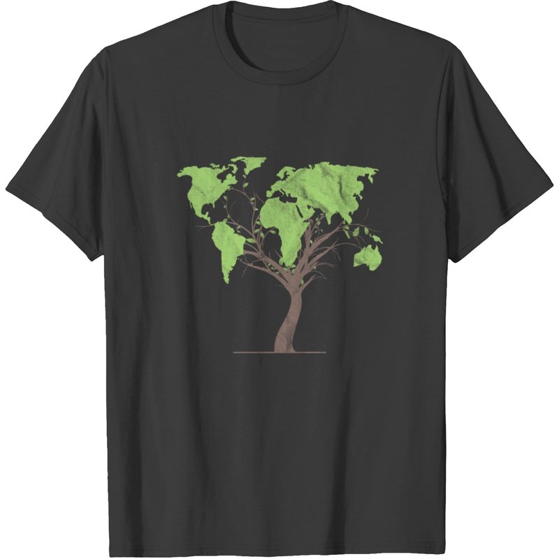 Arborist Gardener Tree World Map Gift Gardening T-shirt