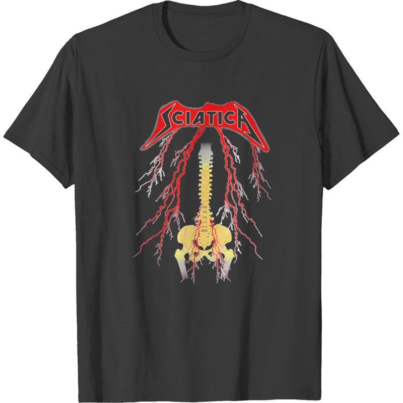 Sciatica Skeleton Metal T-shirt — Mens T Shirts