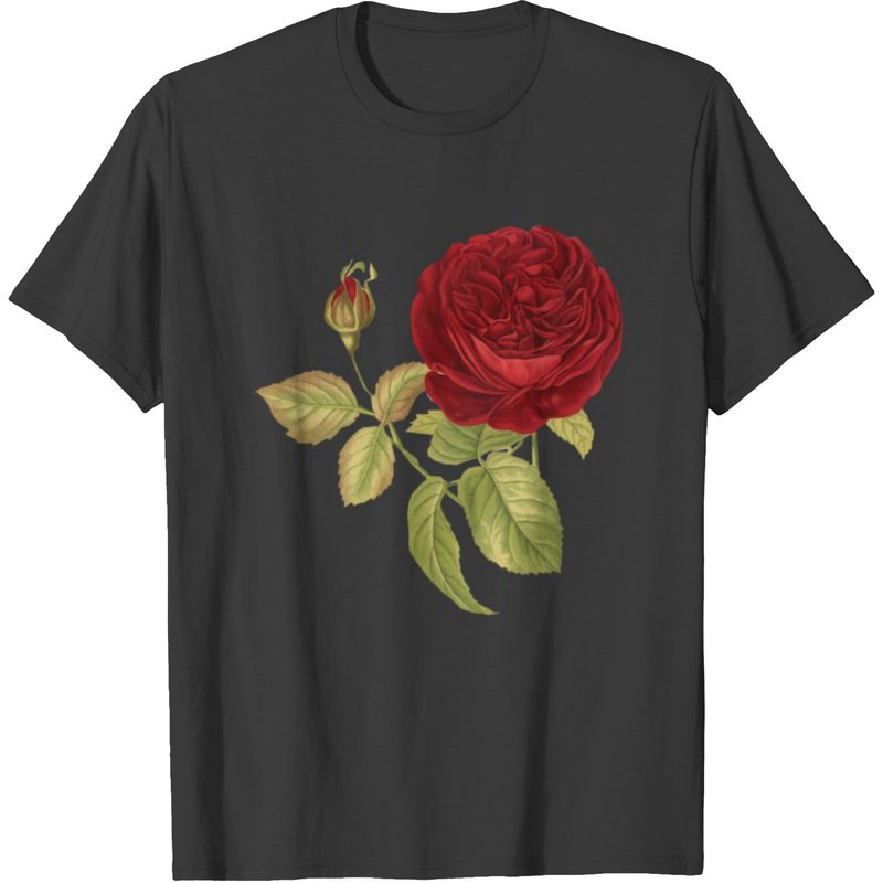 Red Rose Design Shirt T-shirt — T-shirts pour hommes