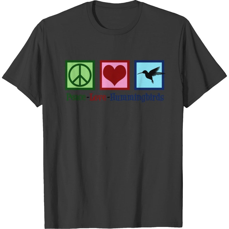 Peace Love Hummingbirds T-shirt — T-shirts pour hommes
