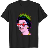 Elizabeth Union Jack Sunglasses Pop Art Queen Of England T-shirt