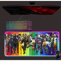 Overwatch Led Mouse Mat, Characters Hanzo, Genji, Ana, Mei, Soldier 76, Tracer Rgb Mouse Pad