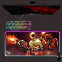 Overwatch Led Mouse Mat, Torbjorn Rgb Mouse Pad, Gaming Mouse Pad, Desk Mat