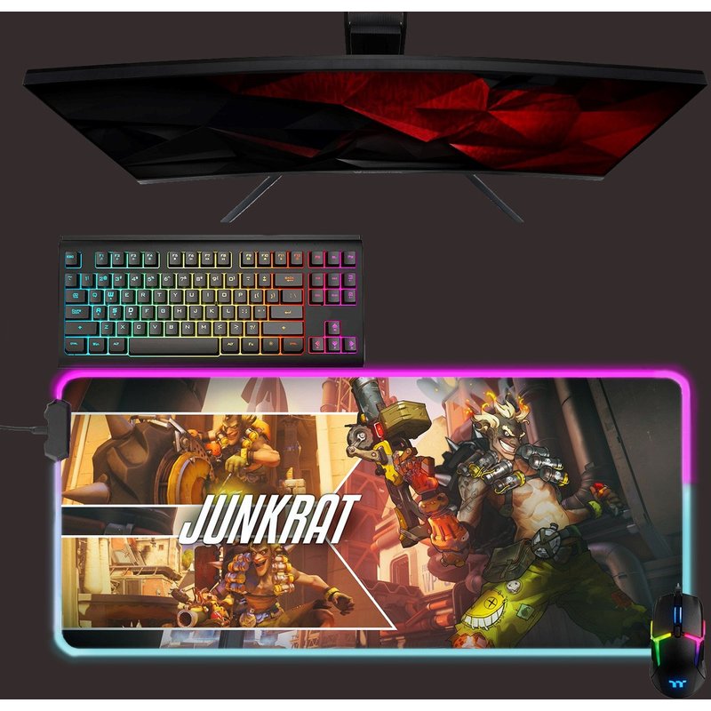 Overwatch Led Mouse Mat, Junkrat Rgb Mouse Pad, Gaming Mouse Pad, Gift For Gamer — Tapis de souris et sous-mains