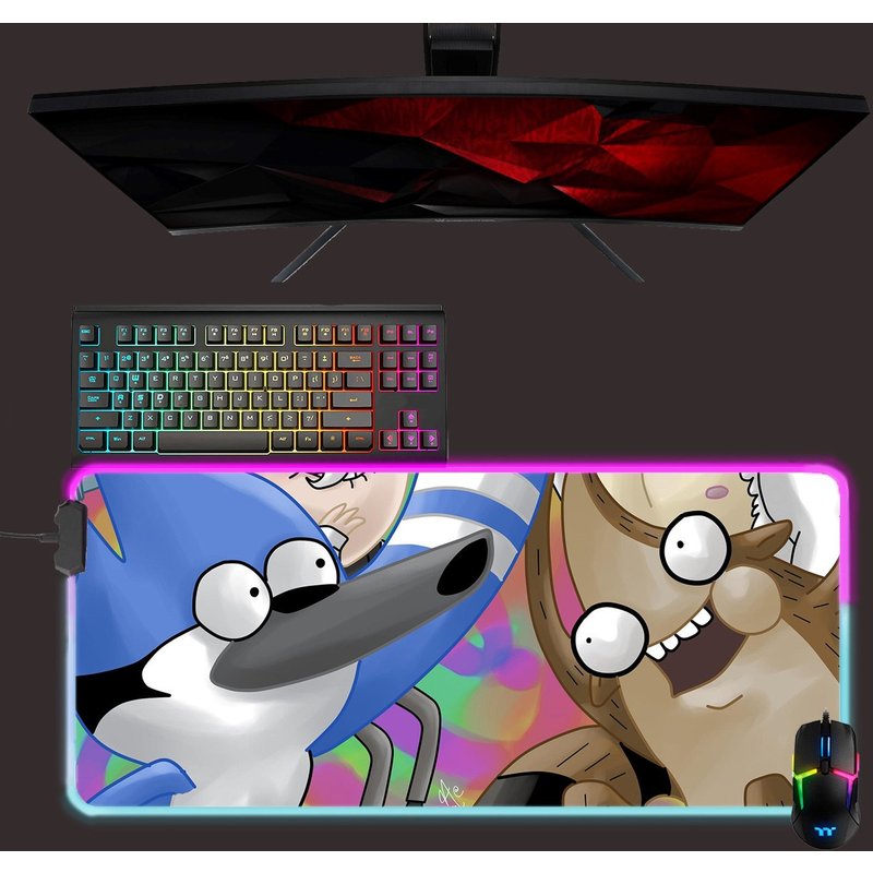 Regular Show Led Mouse Mat, Rgb Mouse Pad, Gaming Mouse Pad — Tapis de souris et sous-mains