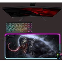 Venom Led Mouse Mat, Rgb Mouse Pad, Gaming Mouse Pad, Desk Mat, Gift For Gamer