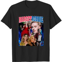 Margot Robbie T-shirt Harley Quin Actor Vintage 90s Style Australian Actress Tshirt — Mens T Shirts