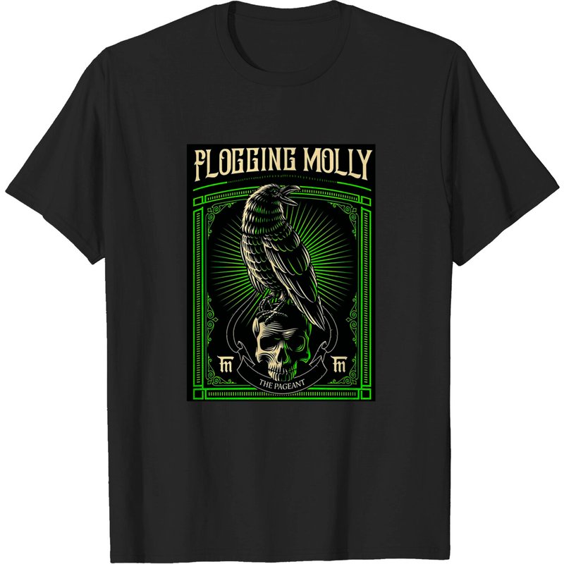 Flogging Molly Black Crow And Skull T-shirt — Mens T Shirts