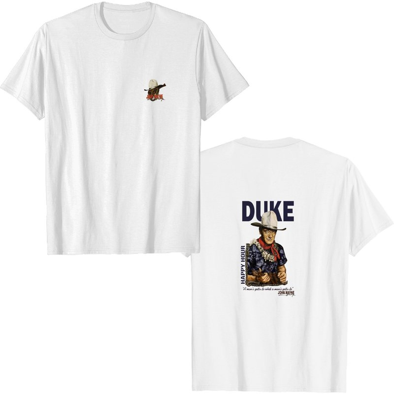 Vintage John Wayne Duke Happy Hour T-shirt — Mens T Shirts
