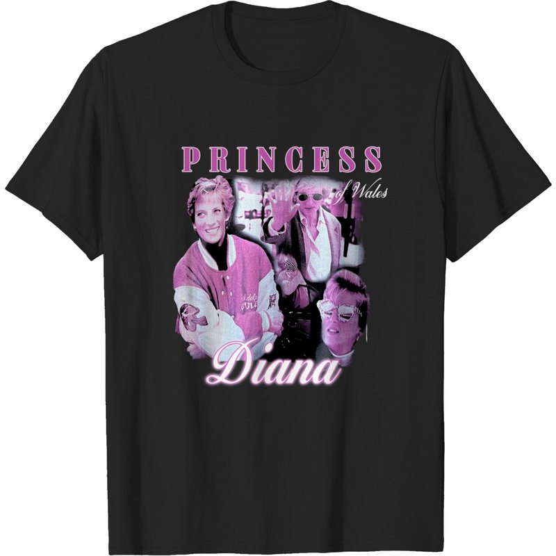 Vintage Style Princess Diana Of Wales Graphic Tee — Mens T Shirts