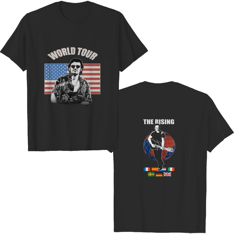 Vintage 90s Bruce Springsteen World Tour 80s Rock N' Roll Folk Rock Shirt — Mens T Shirts