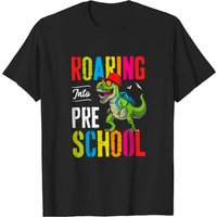 Preschool Youth Short Sleeve Tee, Roaring Into Preschool Dinosaur Teacher Back To School Shirt — T-shirts pour hommes