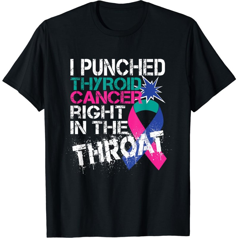 Thyroid Cancer Survivor Awareness Punched In The Throat T-shirt — T-shirts pour hommes