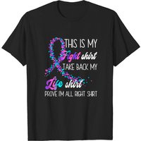 Fight Take Back Life Ribbon Thyroid Cancer Awareness T-shirt — T-shirts pour hommes
